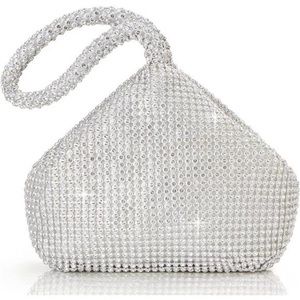 Women's Rhinestone Clutch Evening Bags Silver